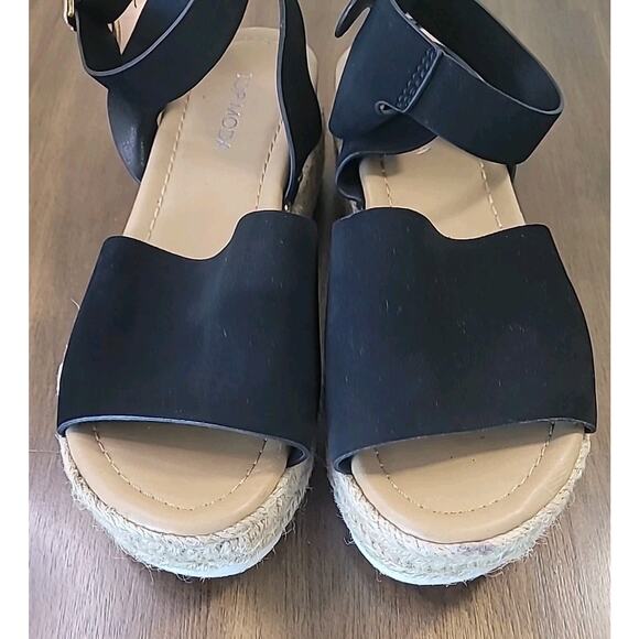 Top Moda Jute-Lined Ankle Strap Sandals – Black & Beige – Size 8 – GUC - Picture 3 of 8